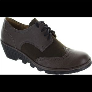 FLY LONDON PALT OXFORD WEDGE MOUSSE BROWN 37